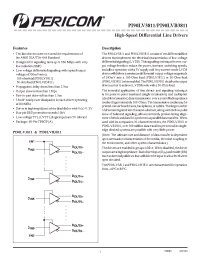 Datasheet PI90LV3811A manufacturer Pericom