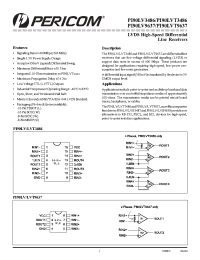 Datasheet PI90LV9637U manufacturer Pericom