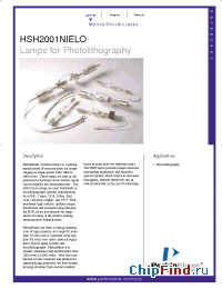 Datasheet HSH2001NIELO manufacturer PerkinElmer