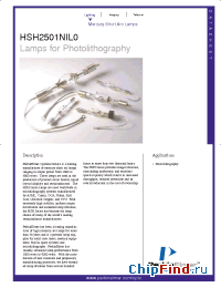 Datasheet HSH2501NIL0 manufacturer PerkinElmer