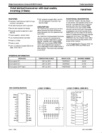 Datasheet 74ABT544N manufacturer Philips