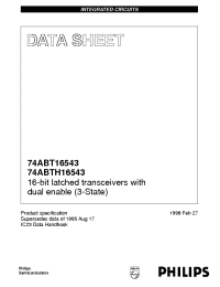 Datasheet 74ABTH16543DL manufacturer Philips