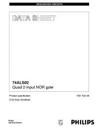 Datasheet 74ALS02D manufacturer Philips