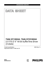 Datasheet 74ALVC16244-1 manufacturer Philips