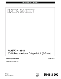 Datasheet 74ALVCH16841 manufacturer Philips