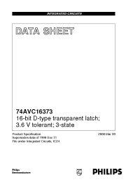 Datasheet 74AVC16373DGG manufacturer Philips