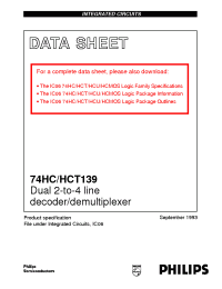 Datasheet 74HC139 manufacturer Philips