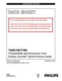 Datasheet 74HC163 manufacturer Philips