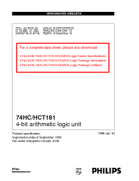 Datasheet 74HC181N manufacturer Philips