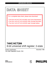 Datasheet 74HC299 manufacturer Philips