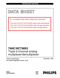 Datasheet 74HC4053 manufacturer Philips