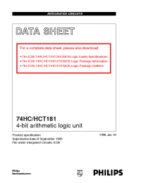 Datasheet 74HC/HCT181 manufacturer Philips
