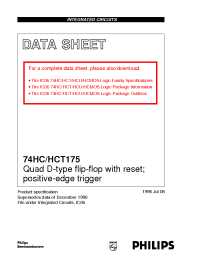 Datasheet 74HCT175 manufacturer Philips