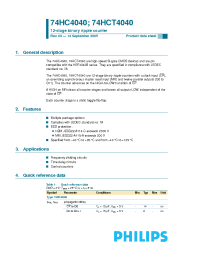 Datasheet 74HCT4040PW manufacturer Philips