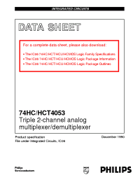 Datasheet 74HCT4053N manufacturer Philips