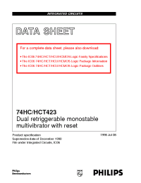 Datasheet 74HCT423PW производства Philips