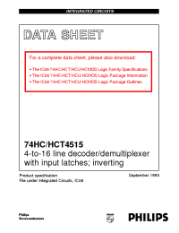 Datasheet 74HCT4515N3 производства Philips