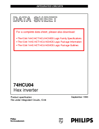 Datasheet 74HCU04D manufacturer Philips