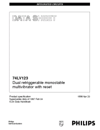Datasheet 74LV123N производства Philips