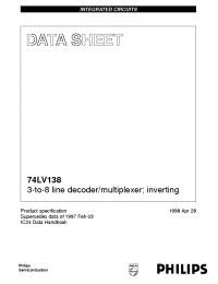 Datasheet 74LV138PWDH manufacturer Philips