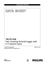 Datasheet 74LVC14 manufacturer Philips