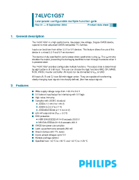 Datasheet 74LVC1G57GM manufacturer Philips