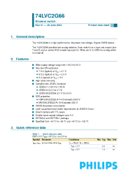 Datasheet 74LVC2G66DC производства Philips