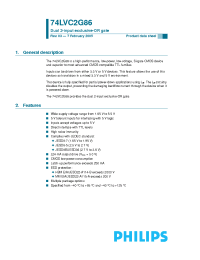 Datasheet 74LVC2G86DP manufacturer Philips