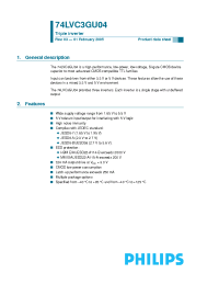 Datasheet 74LVC3GU04 manufacturer Philips