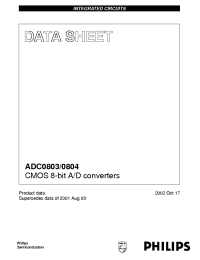 Datasheet ADC0804LCD manufacturer Philips