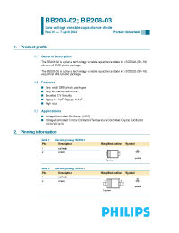 Datasheet BB208-02 manufacturer Philips