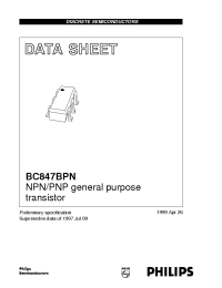 Datasheet BC847BPN manufacturer Philips