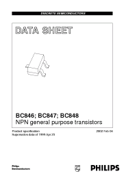 Datasheet BC848T manufacturer Philips