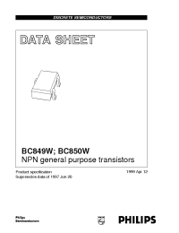 Datasheet BC849W manufacturer Philips