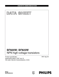 Datasheet BF820W manufacturer Philips