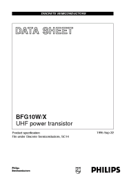 Datasheet BFG10W manufacturer Philips