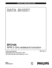Datasheet BFG16A/T1 manufacturer Philips