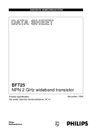 Datasheet BFT25/T1 manufacturer Philips