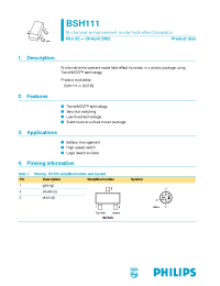 Datasheet BSH111 manufacturer Philips