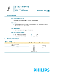 Datasheet BT131-600E manufacturer Philips