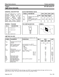 Datasheet BT137-500D manufacturer Philips