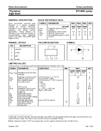 Datasheet BT148W-500R manufacturer Philips