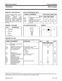 Datasheet BT151-500R manufacturer Philips