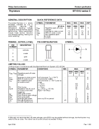 Datasheet BT151U-650C manufacturer Philips