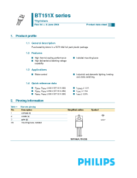 Datasheet BT151X-650 manufacturer Philips