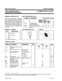 Datasheet BTA208-600D manufacturer Philips