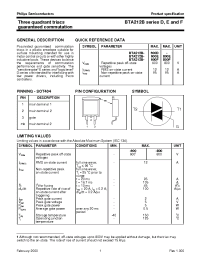 Datasheet BTA212BD manufacturer Philips