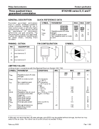 Datasheet BTA216B-600D manufacturer Philips