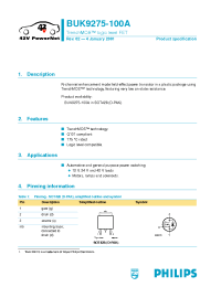 Datasheet BUK9275-100A производства Philips