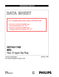 Datasheet HEF40174BDB manufacturer Philips
